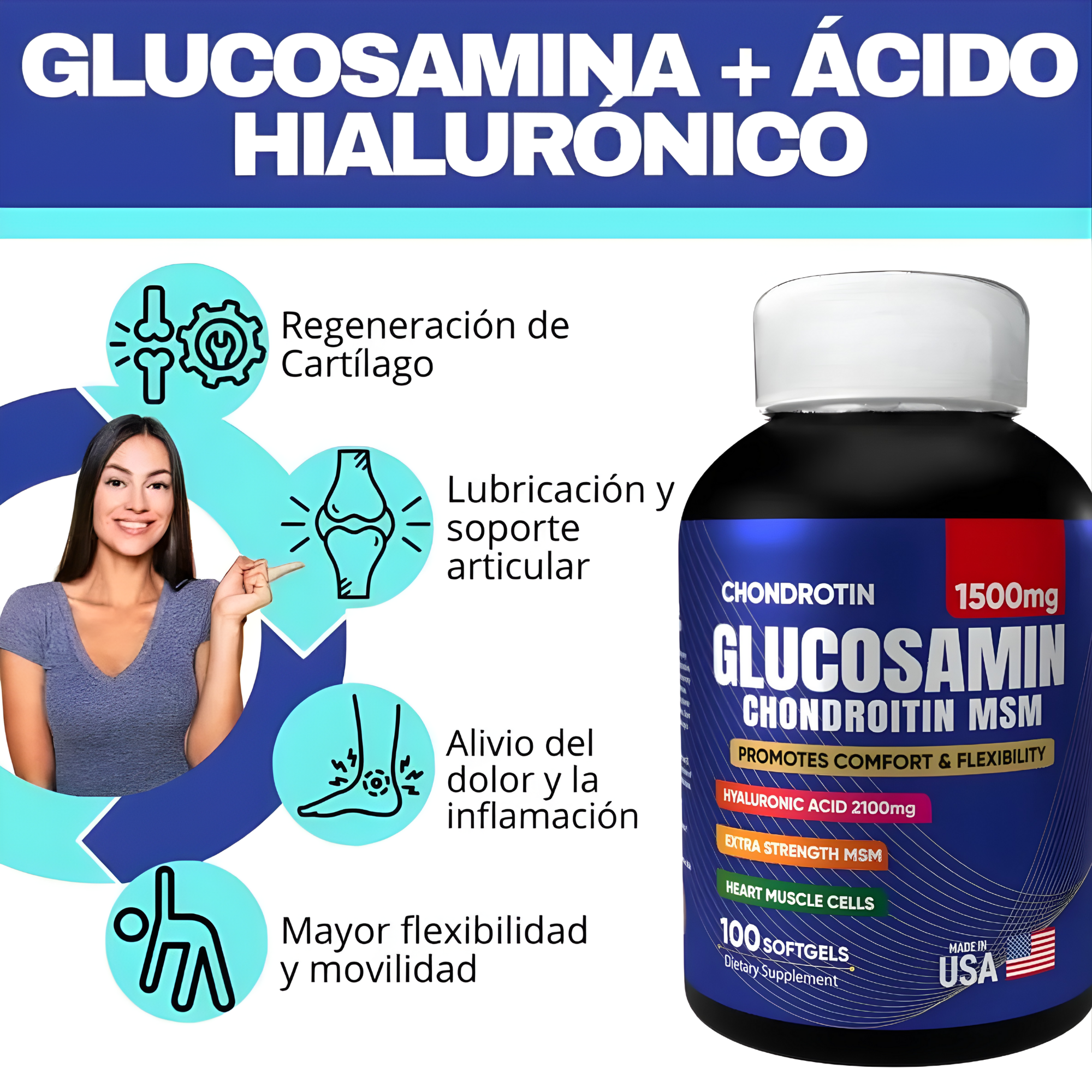 Lunara Suplemento-Glucosamina Condroitina Msm